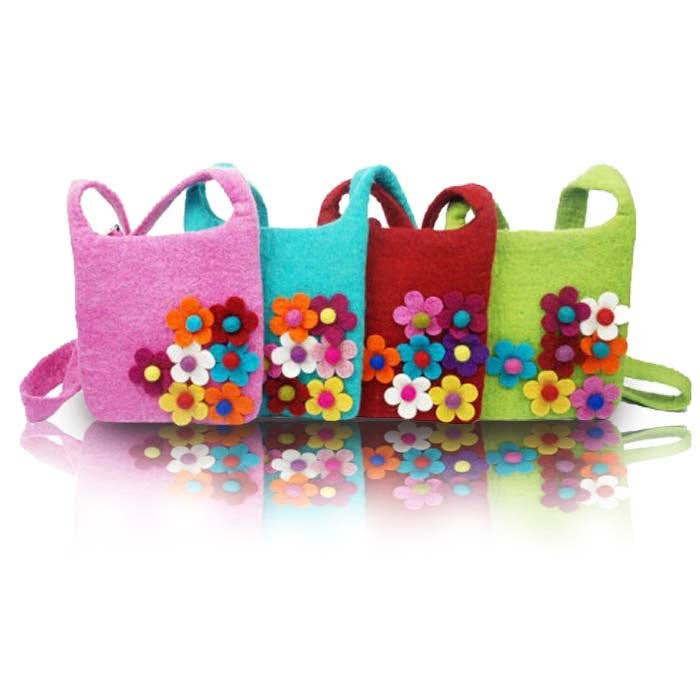 BNB Crafts Inc. - Side Flower Cross Body Kids Bag: Green