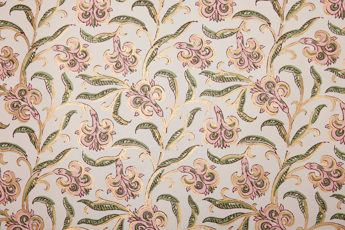 Paper Mirchi - Hand Block Printed Gift Wrap Sheets - Iris Glitz Blush