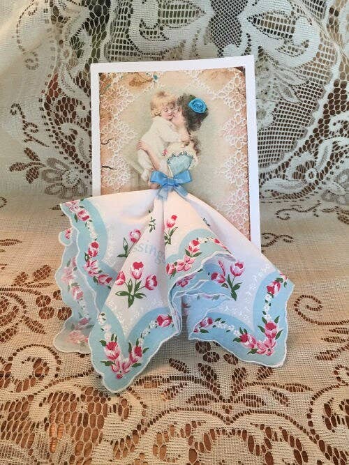 MOMENTS IN THYME - Blessings Keepsake Hanky Card: Mother Hankie
