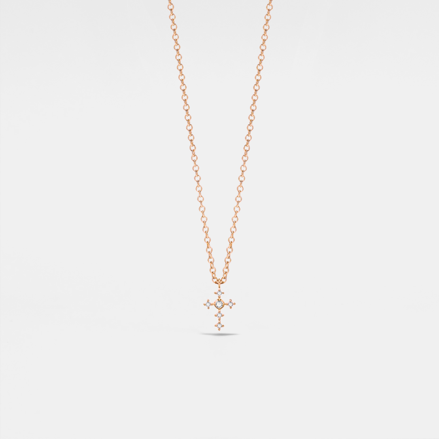 Perimade & Co. LLC - Dainty Gold Cross Pendant Necklace in 925 Sterling Silver: Silver