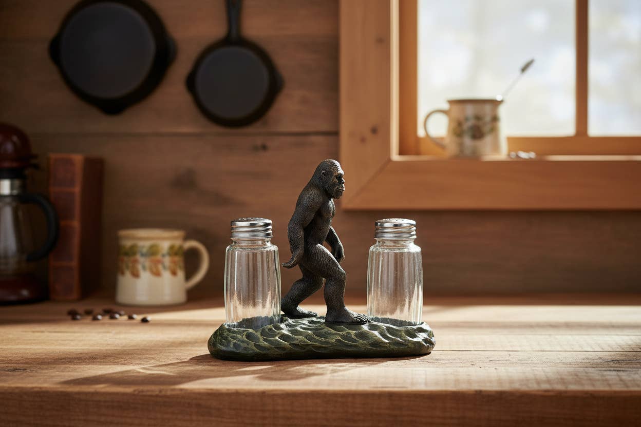 De Leon Collections - Bigfoot Sasquatch Cryptid Salt and Pepper Shaker Holder Set