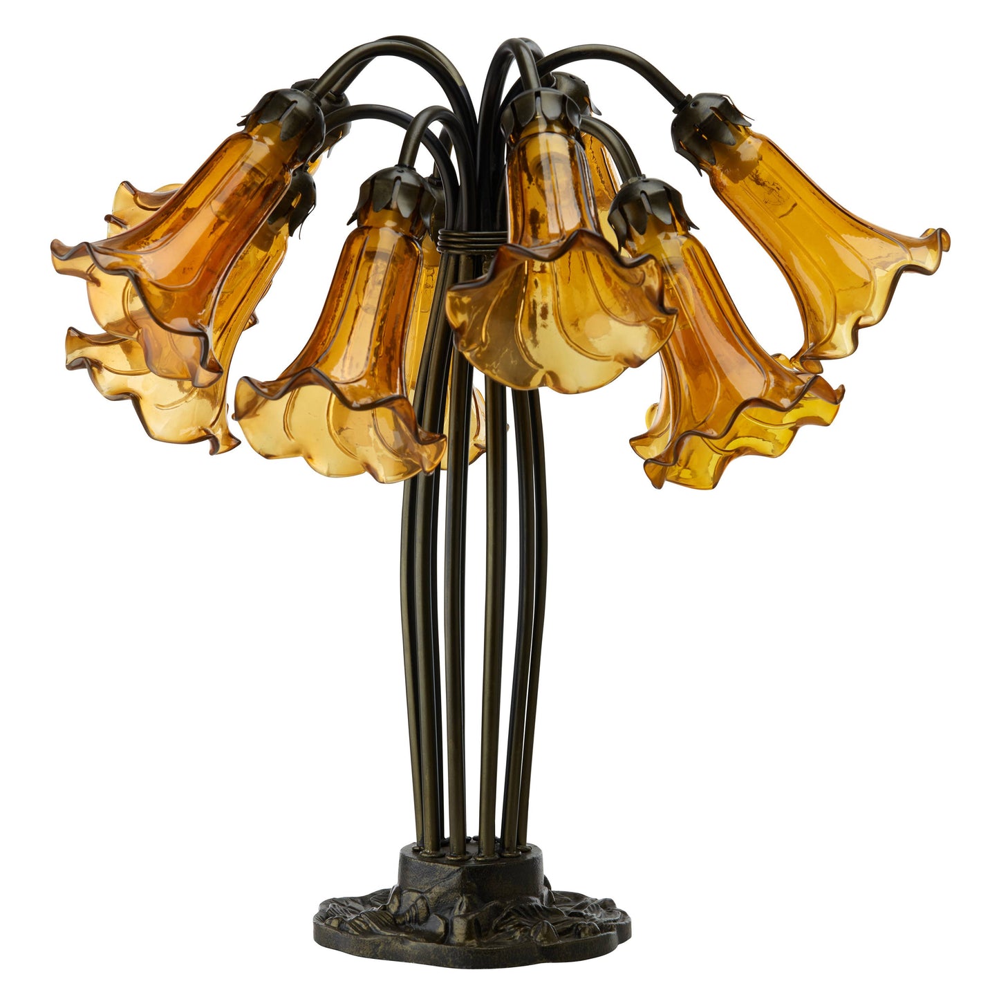 River of Goods - 21"H Lily 10 Light Amber Shade Table Lamp