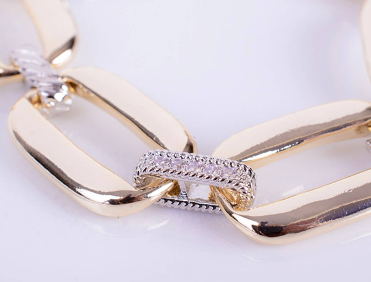 My Best Kept Jewelry - Chunky Crystal Link Bracelet