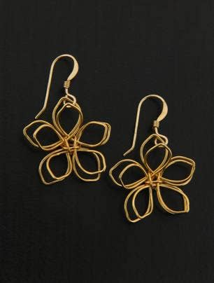 Sosie Designs - Gold Wire-Wrapped Lotus Earrings