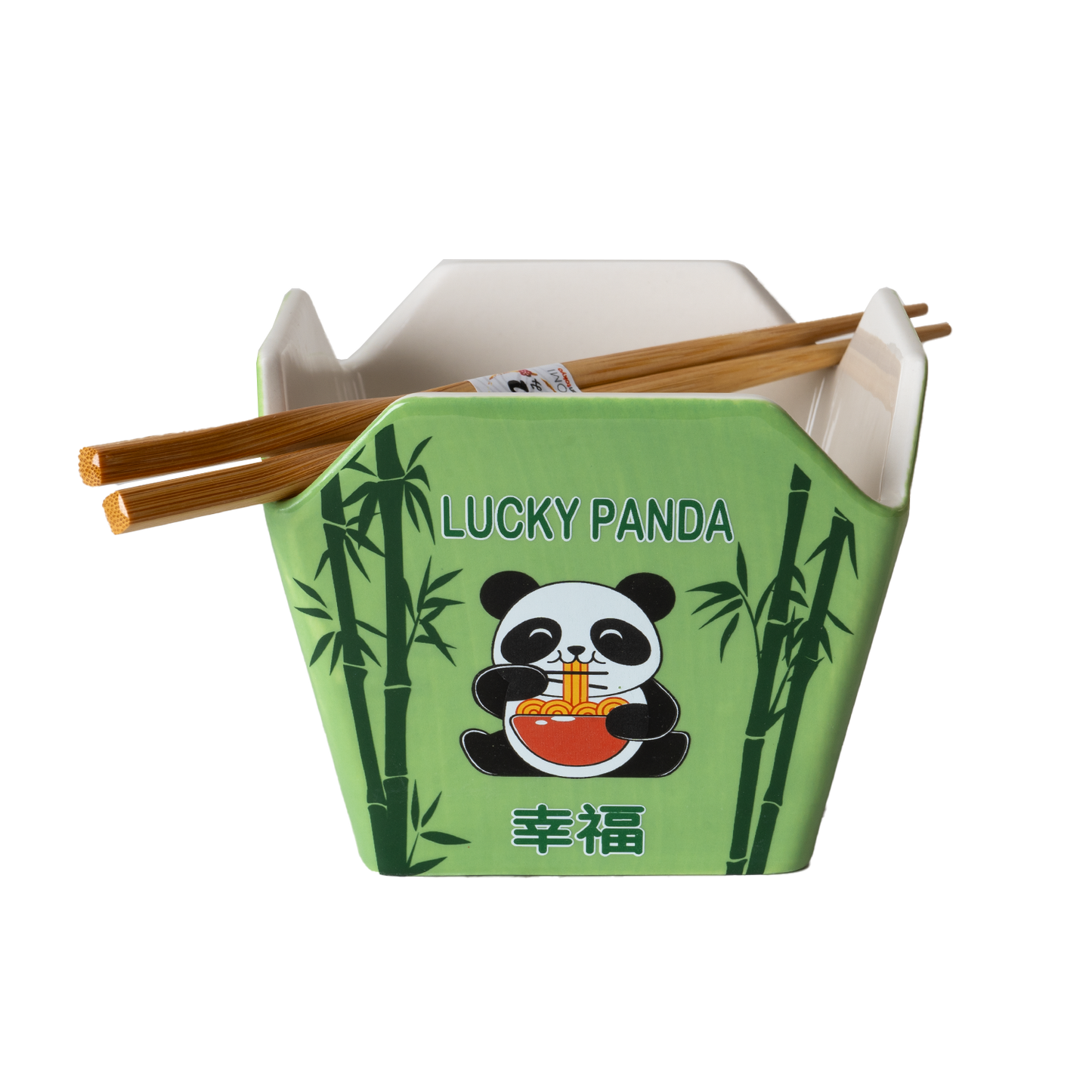 Urban Tokyo - 16oz 5"W x 4"H Takeout Box Serving Bowl With Chopsticks Panda (1/24)