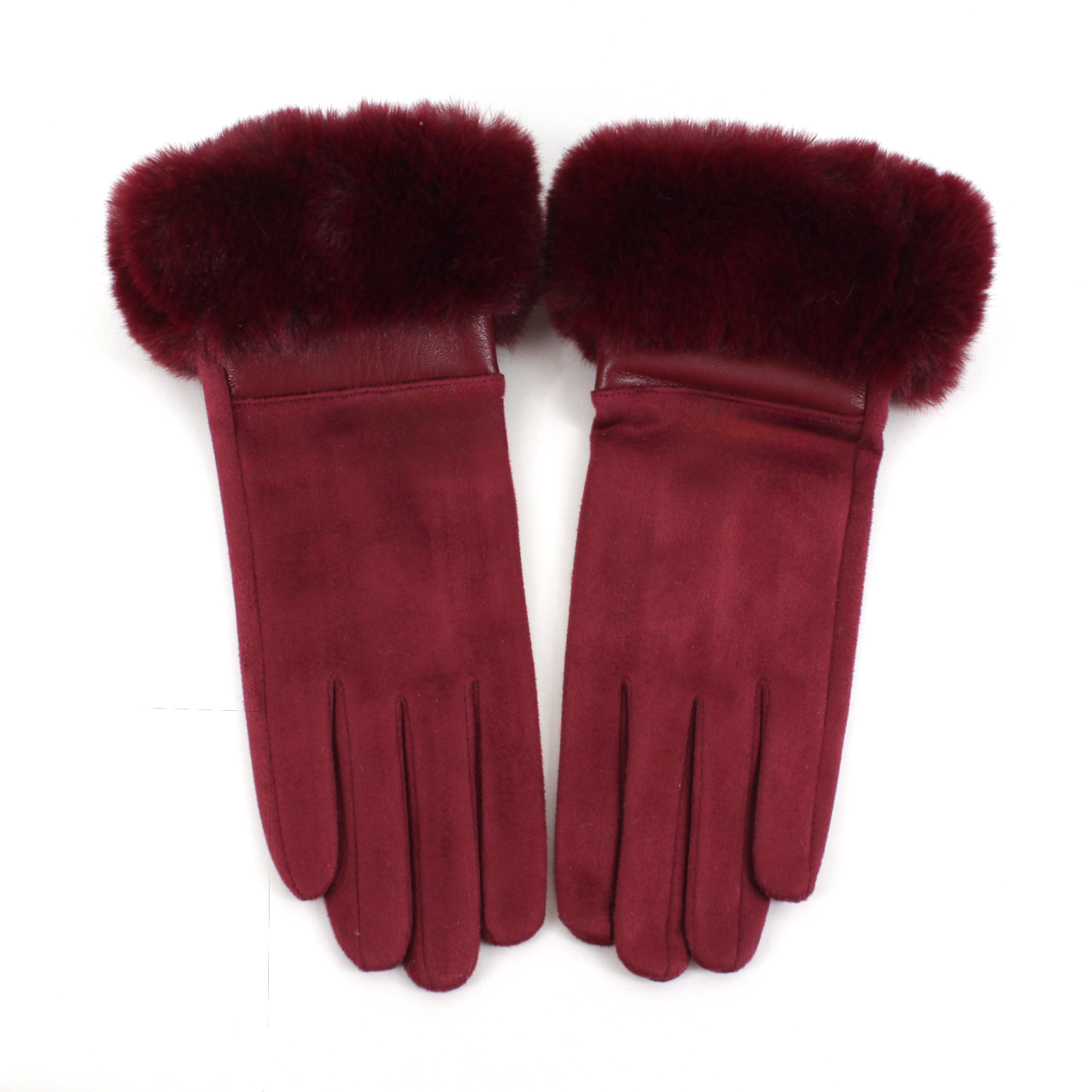 Pretty Persuasions - A25014 Suede-Like Gloves w/Faux Fur: 03 Brown