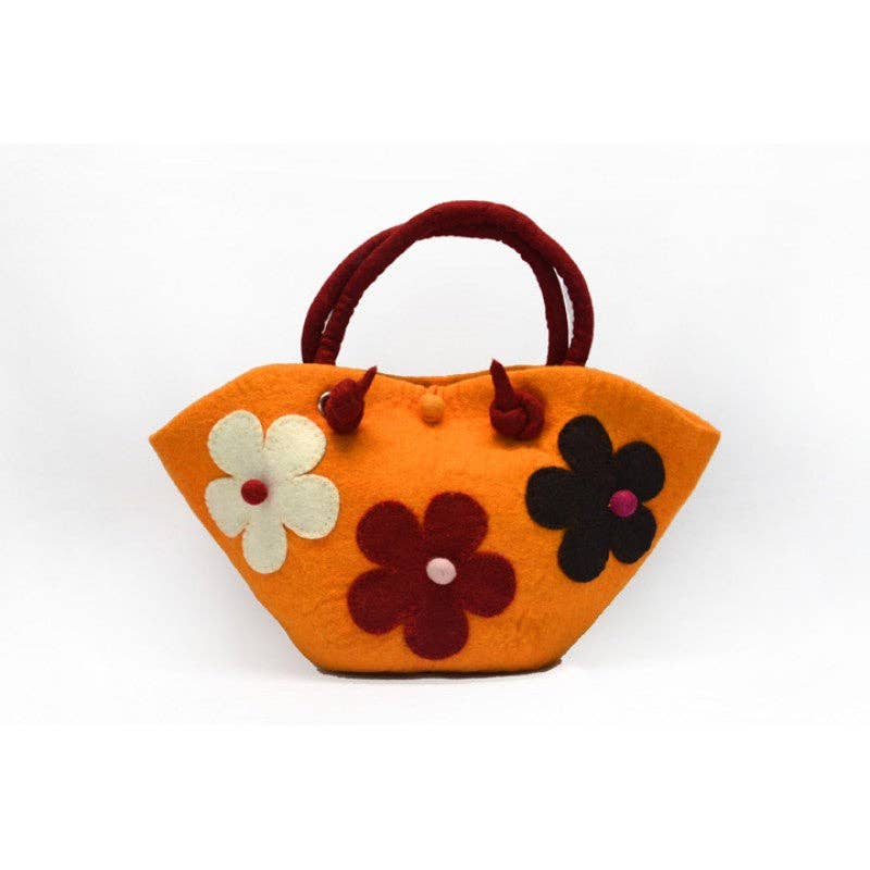 BNB Crafts Inc. - 3 Flowers Mode Bag for Women: Orange