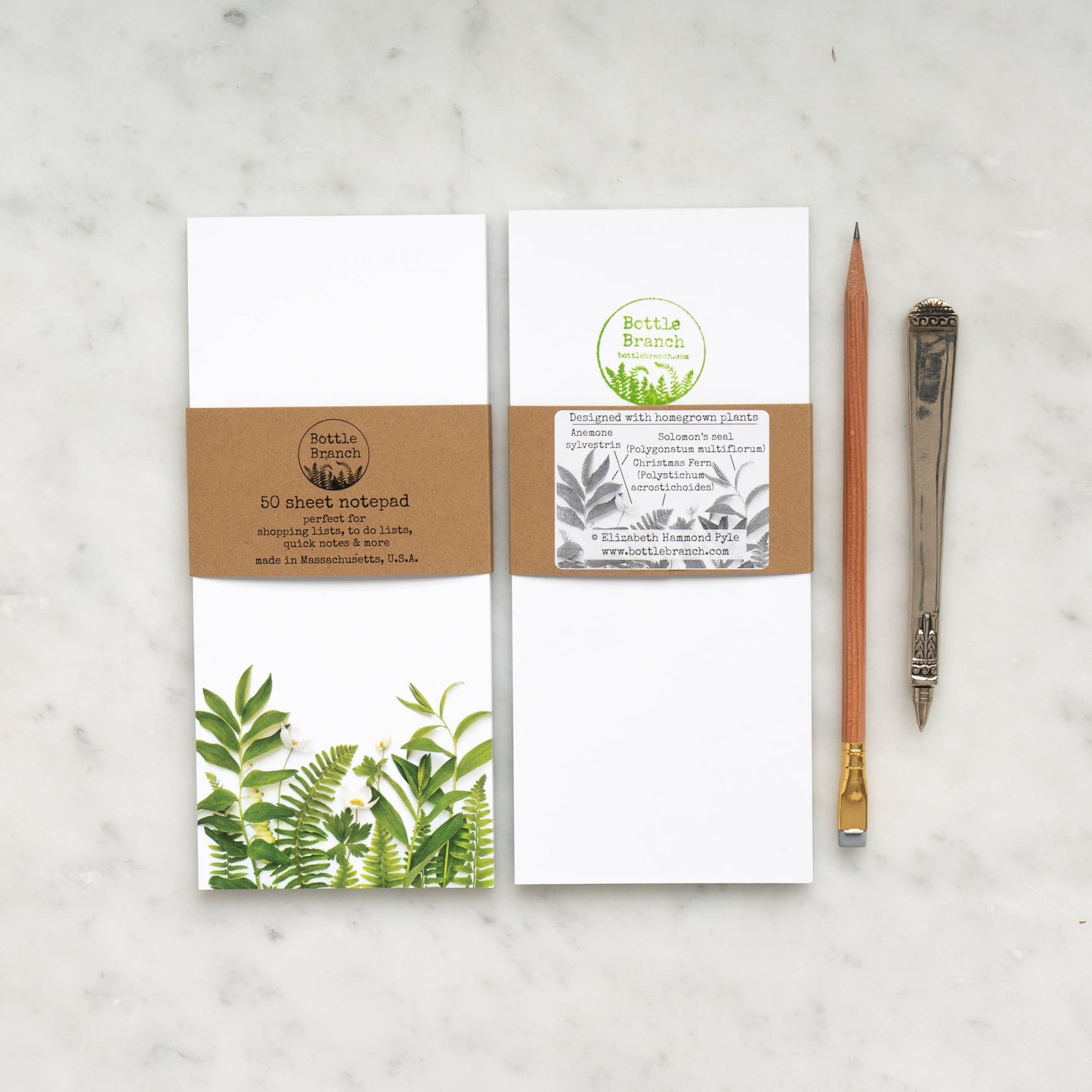 Bottle Branch - Notepad, Greenery with Ferns