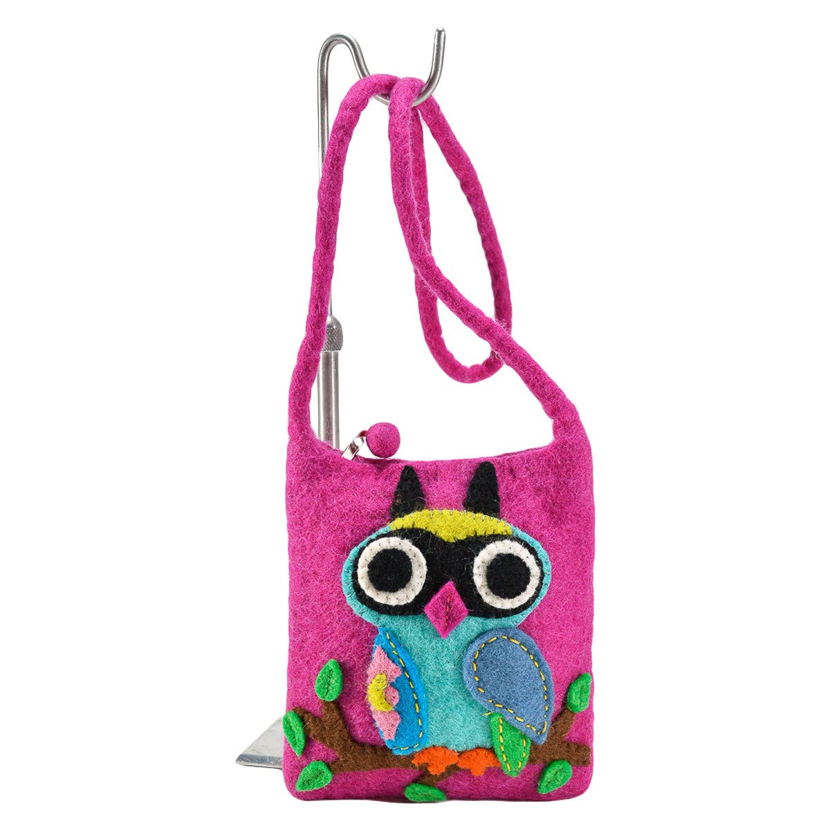 BNB Crafts Inc. - Big Eyed Owl on the branch Cross-Body Bag: Purple