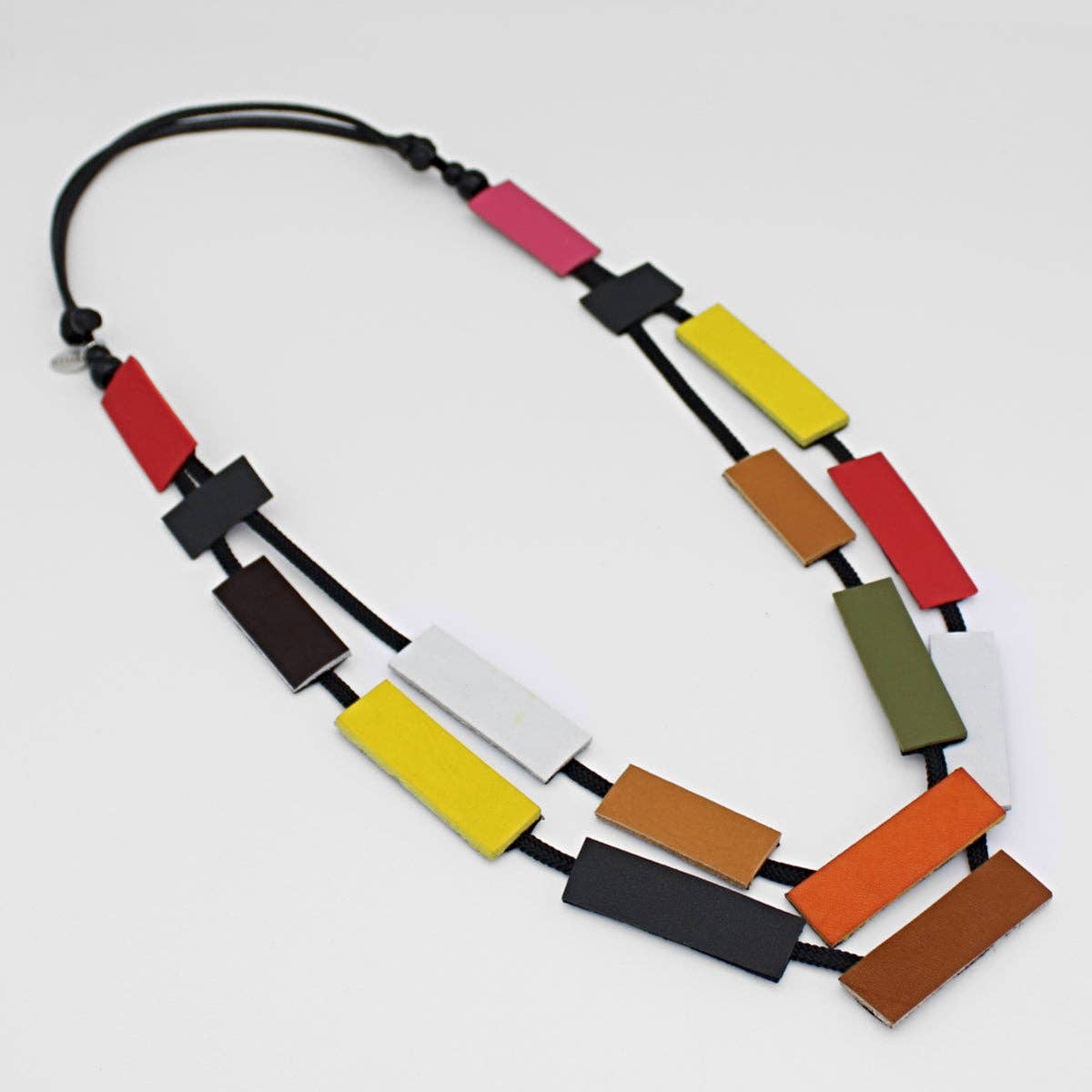 Sylca Designs - Multicolor Lottie Leather Necklace, funky statement necklace