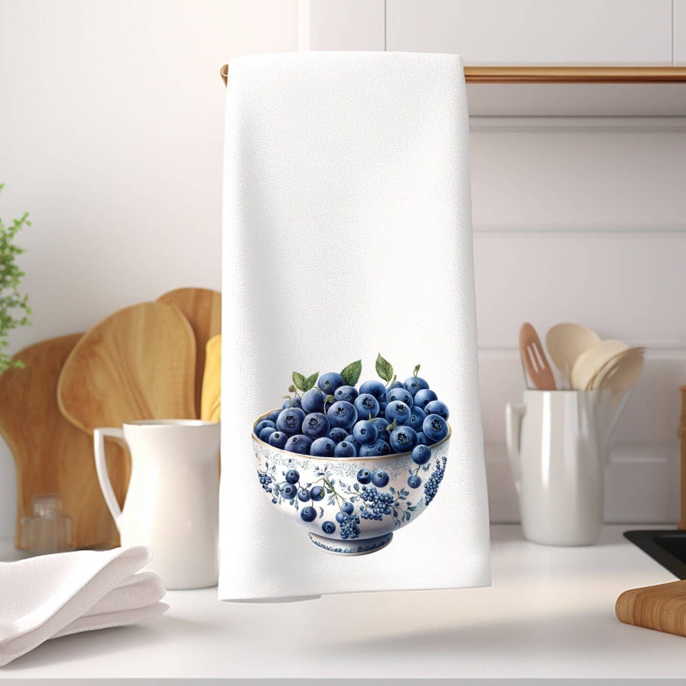 Fernville Creations - Blueberry Elegant Luxury Kitchen Hand Towel Decor