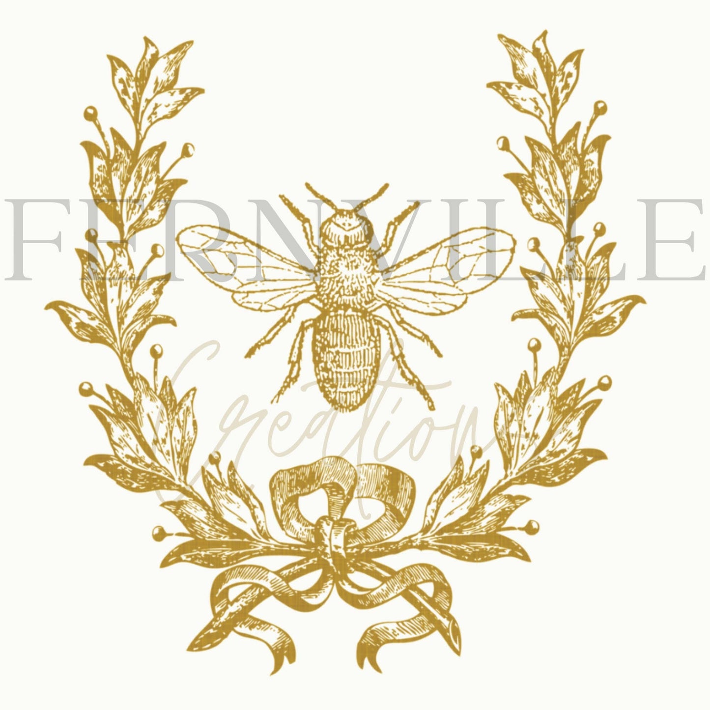 Fernville Creations - Gold Bee French Inspired Luxury Velour Hand Towel