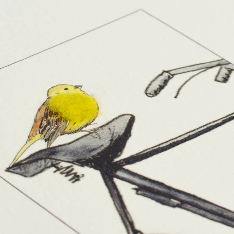Papersheep UK - Yellowhammer on Bicycle Greeting Card with Wool Finish | C6