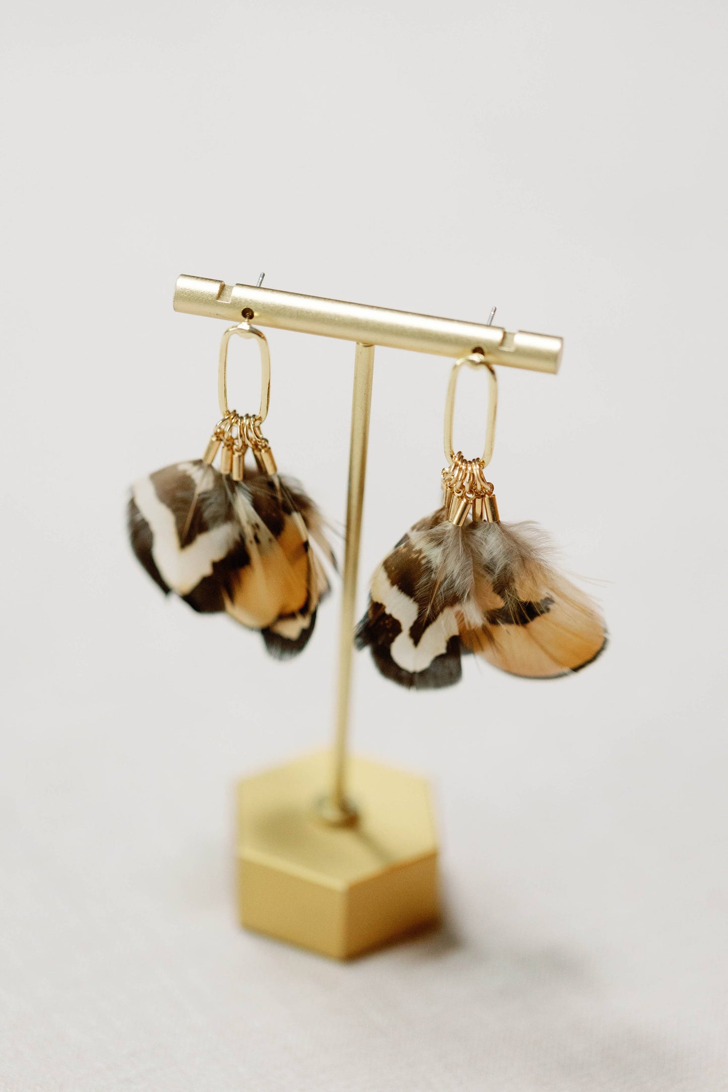 St Armands Designs of Sarasota - Quail Feather Statement Tassel Earrings