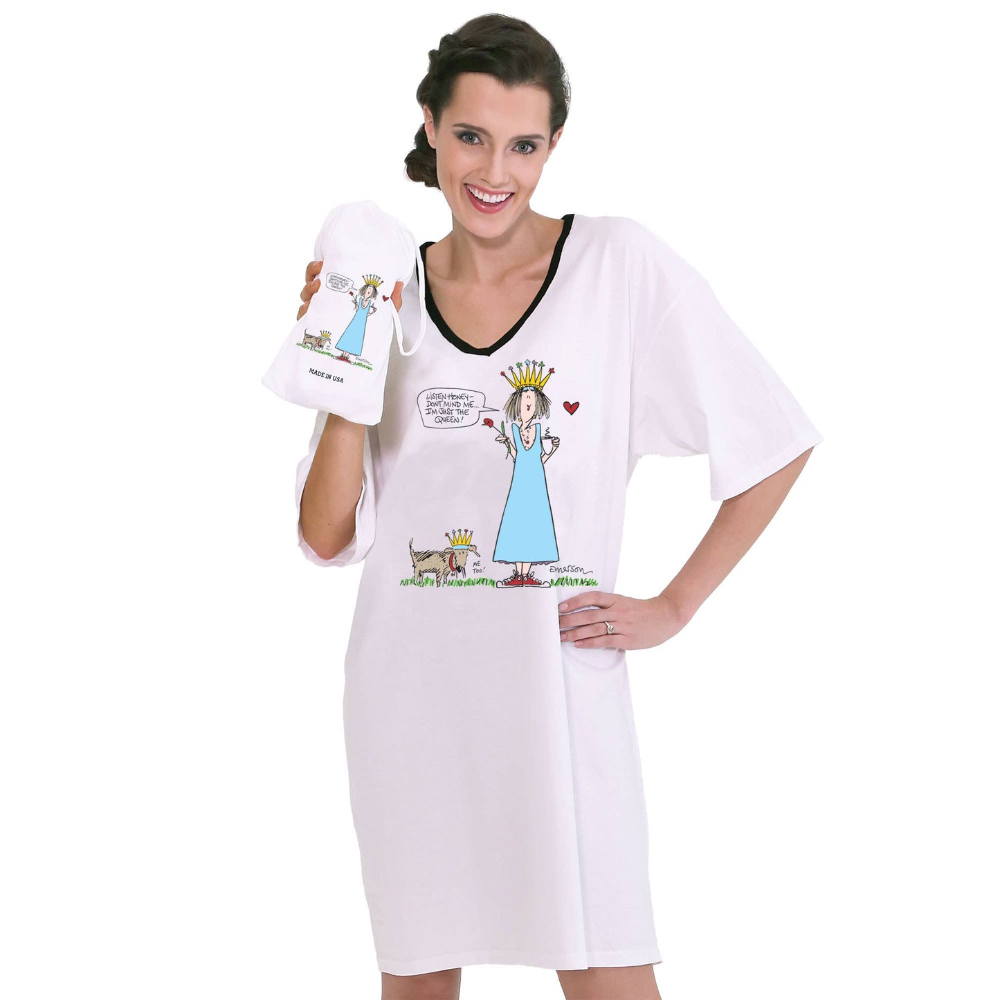 Emerson Street Clothing Co. - Don't Mind Me, I'm Just the Queen, Nightshirt in a Bag