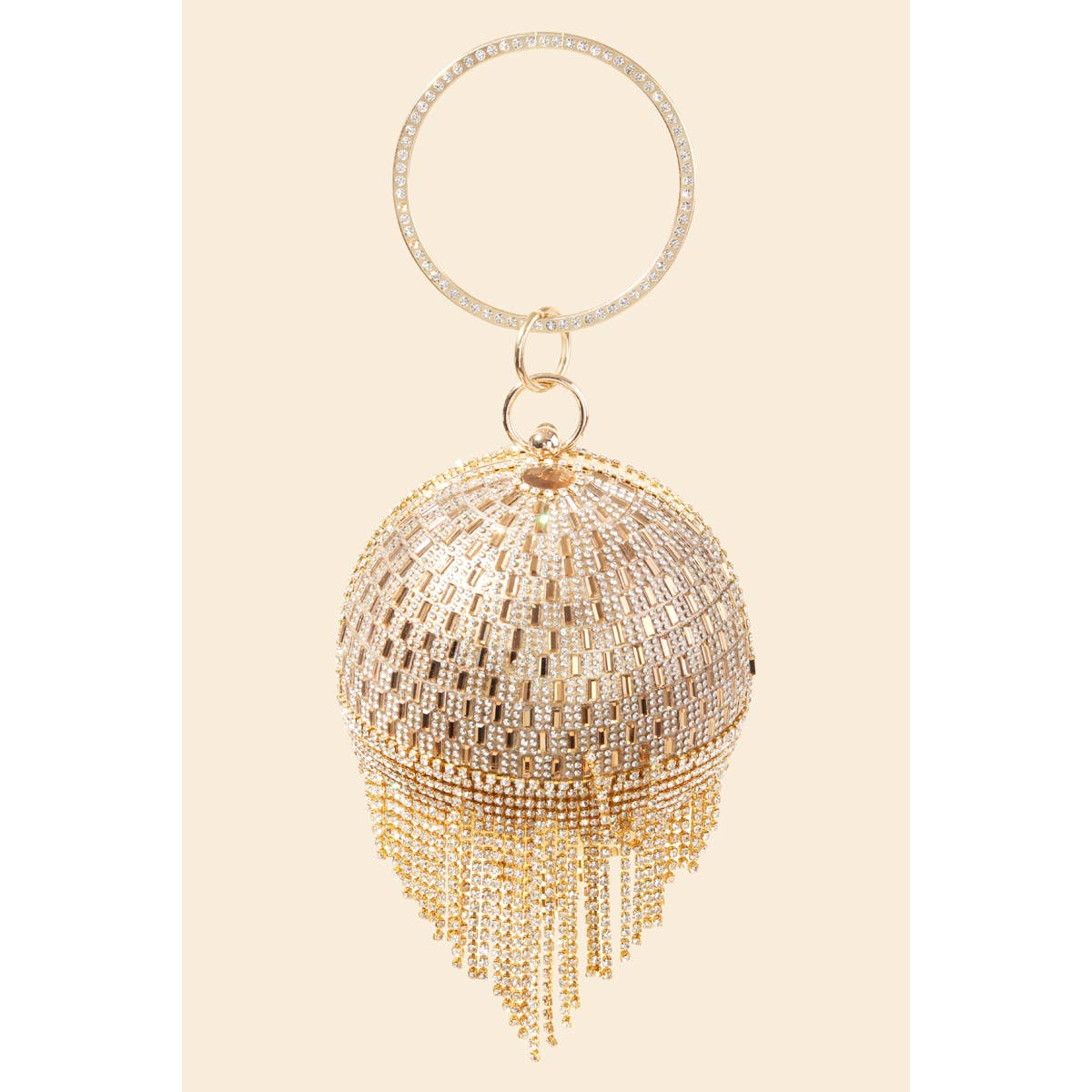 Anarchy Street - Rhinestone Fringe Ball Bag: S