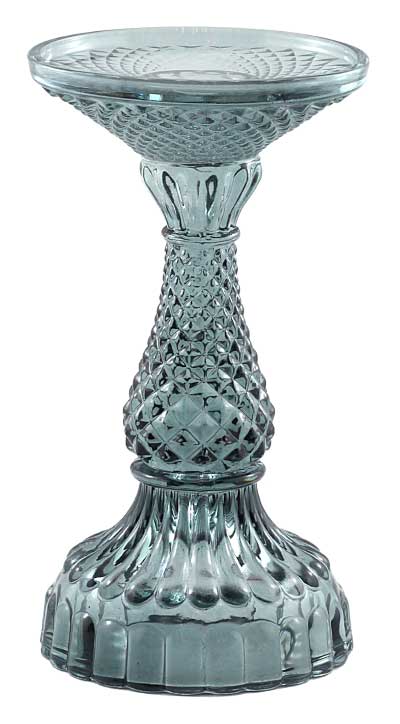 Twilight Collection - Bella Pillar Candle Holders – Sky: Large - 4"Ø x 8"H