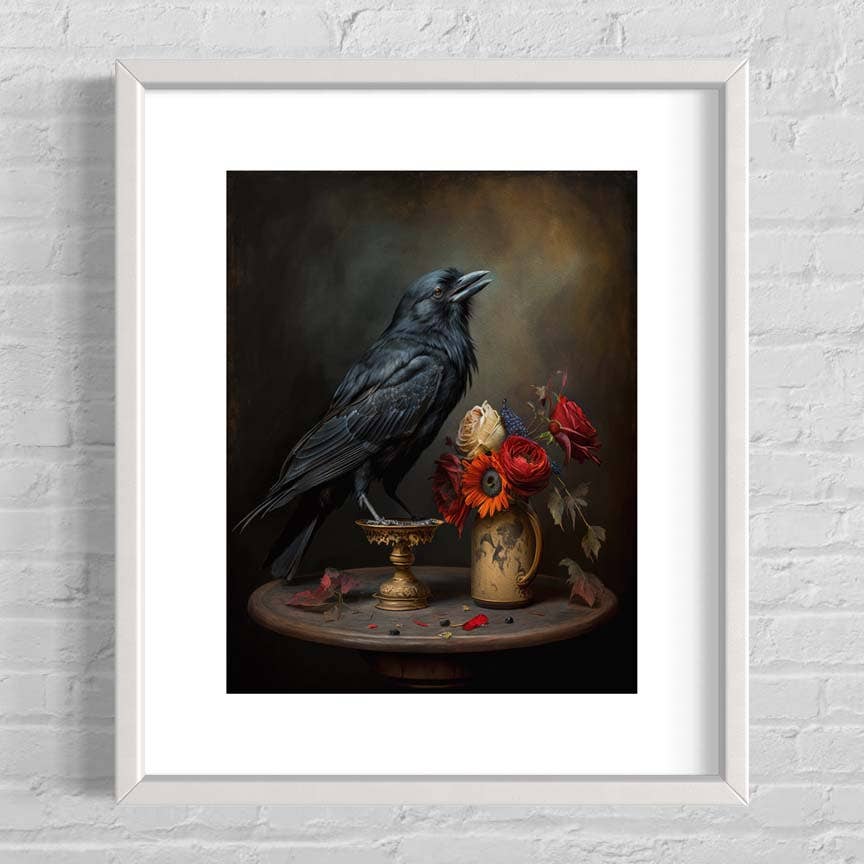 Salty Alyce - Black Raven Still life Painting Wall Art AS164