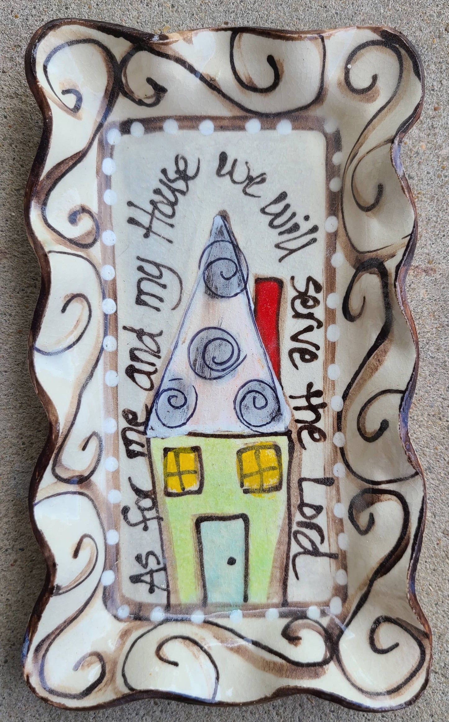 Heartfelt Traditions - Small Rectangle Plate (Swirl As For Me)