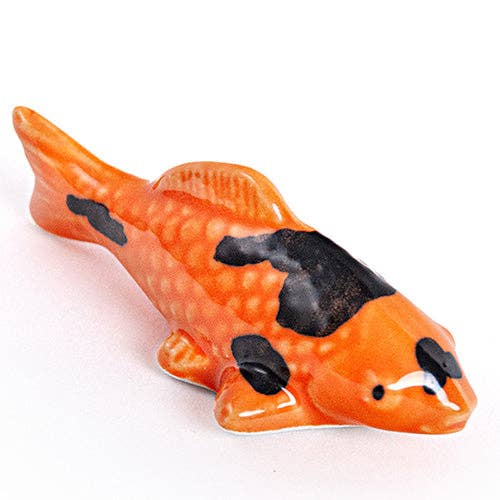 Urban Tokyo - Japanese Koi Fish Porcelain Chopsticks Rest 2"L Ki Utsuri
