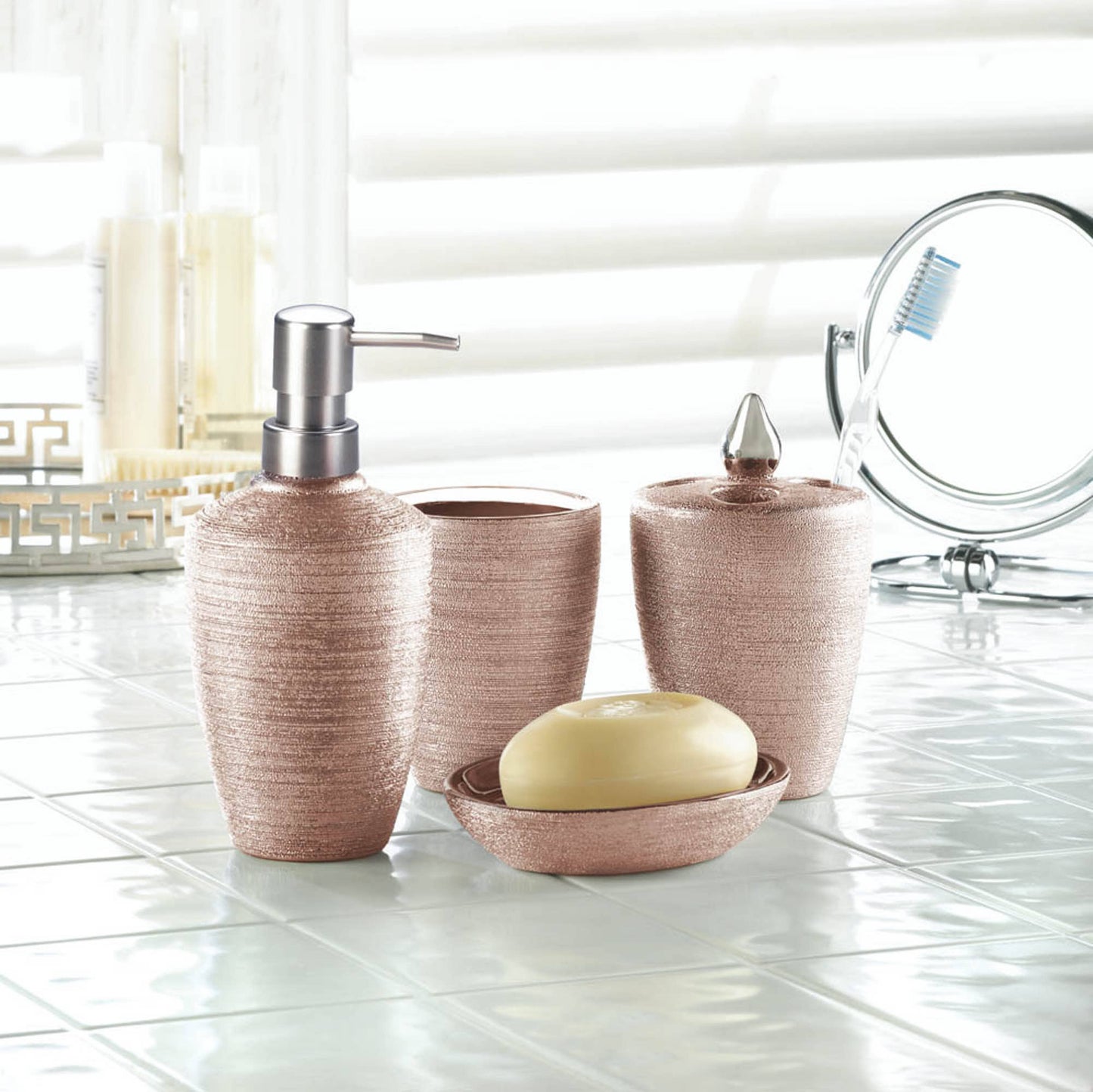 Zingz Home - Rose Golden Shimmer Bath Accessories