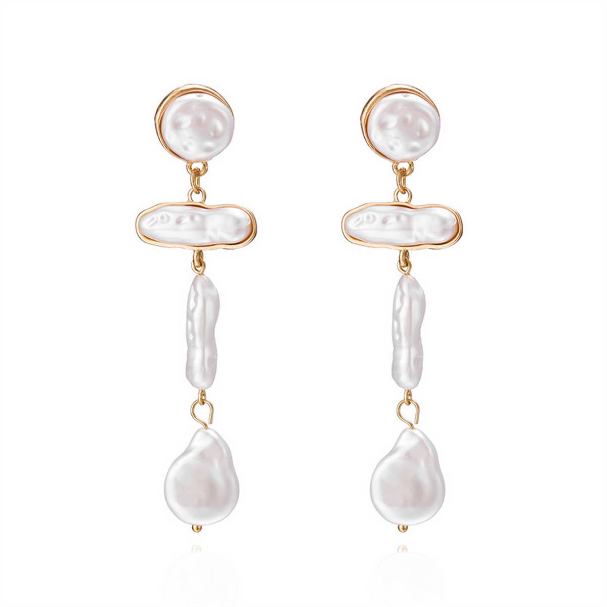 ACCITY - PERSONALIZED IRREGULAR TASSEL EARRINGS_CWAJE2449: WHITE1 / (OS) 2