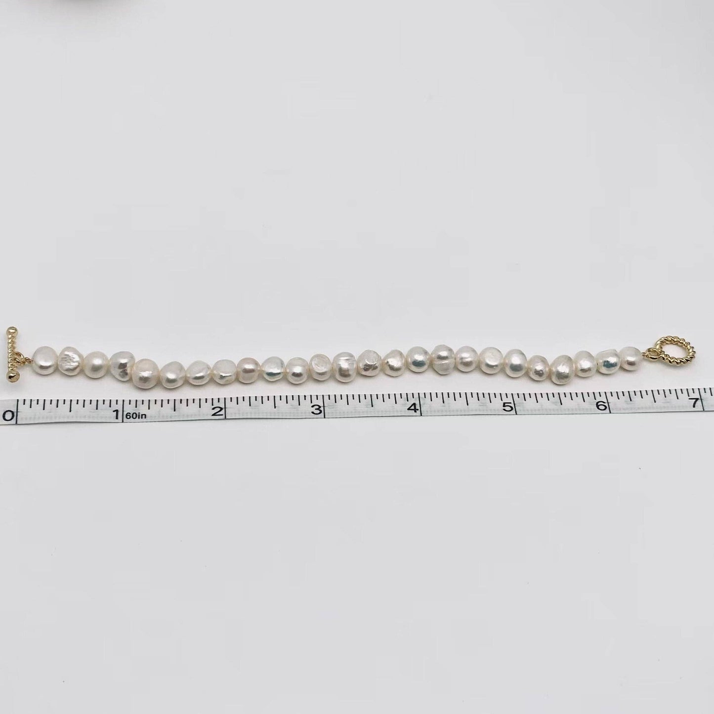 Mio Queena - Irregular Pearl Beaded OT Buckle Bracelet: Pearl