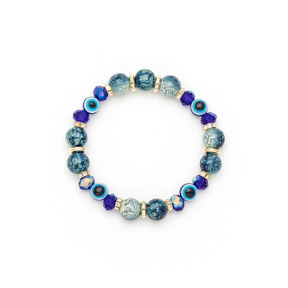 Artini Accessories - Evil Eye Mix Beads Stretch Bracelet Set