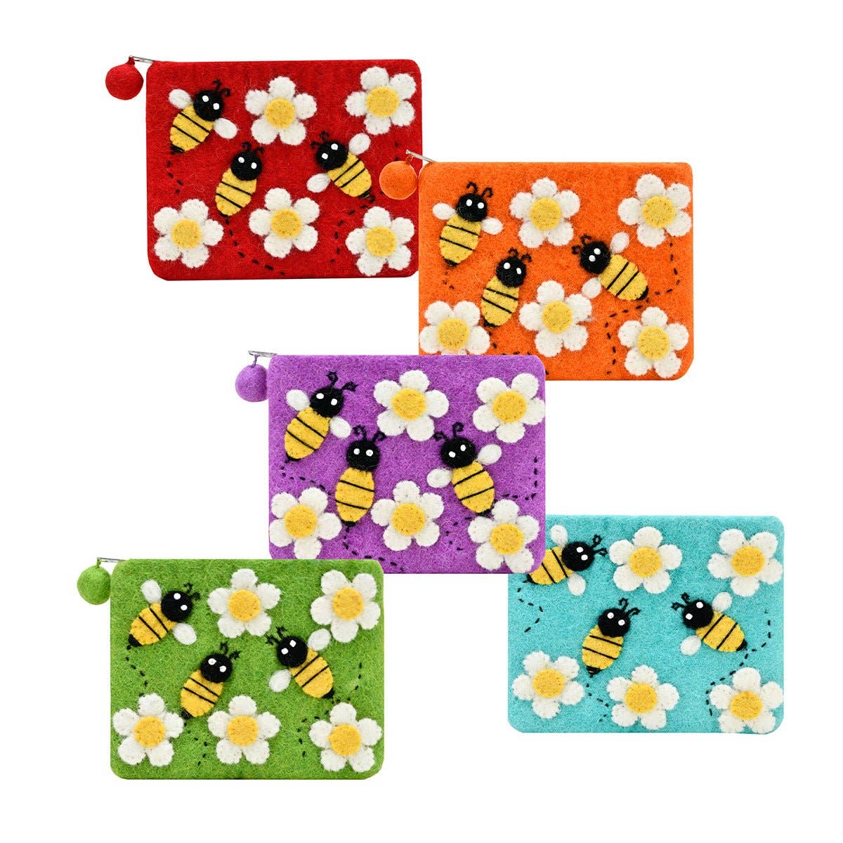 BNB Crafts Inc. - Buzzing Bee Felted Coin Purse: Purple