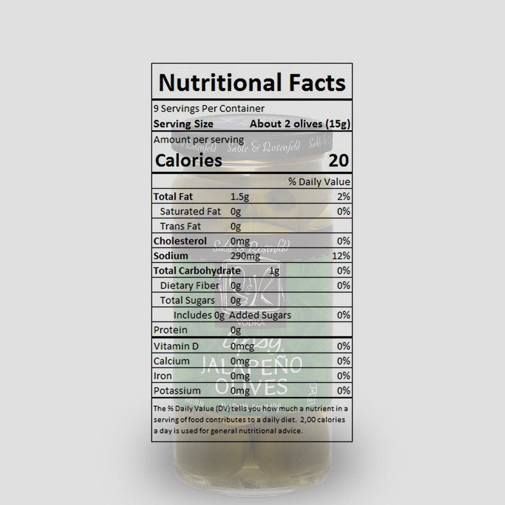 Sable and Rosenfeld - Sable & Rosenfeld All Natural Tipsy Vodka Jalapeno Olives 5o