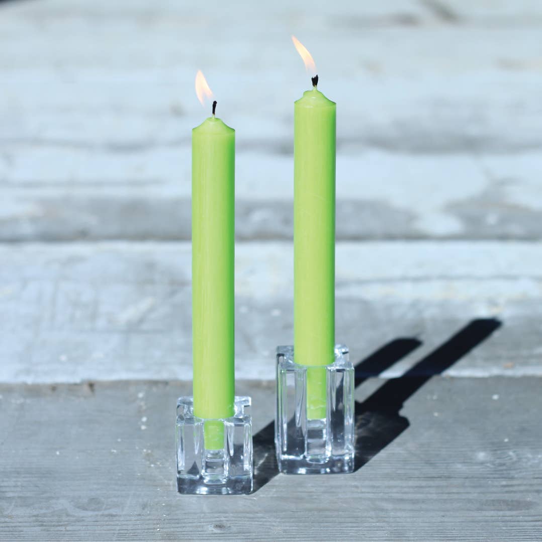 Twilight Collection - Geometric Glass Candle Holders | Clear: Large