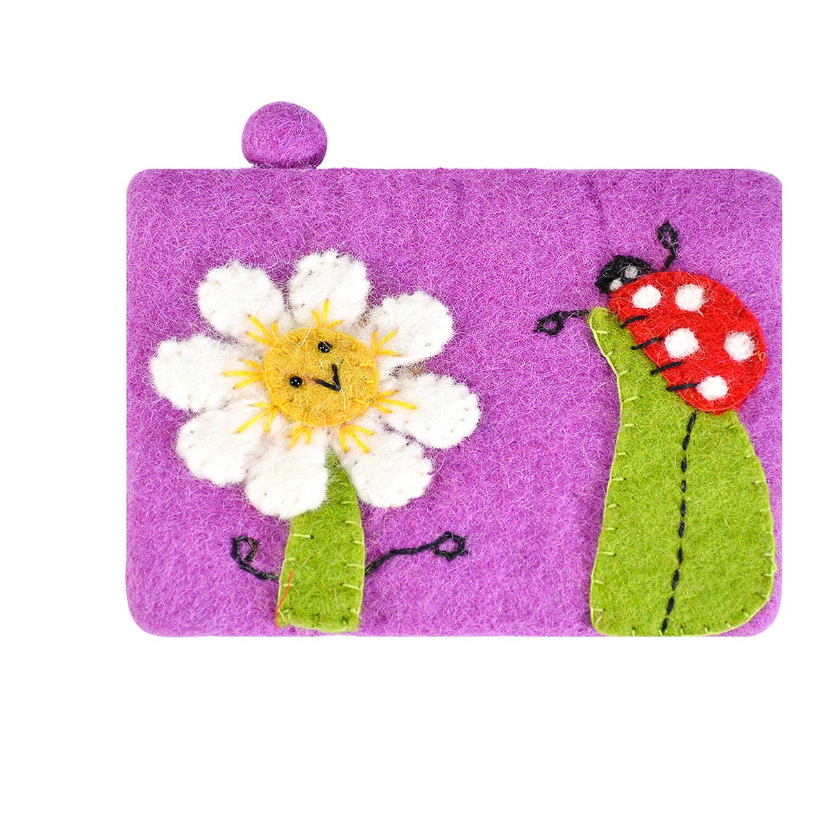 BNB Crafts Inc. - SunFlower and Lady Bug Coin Purse: Red