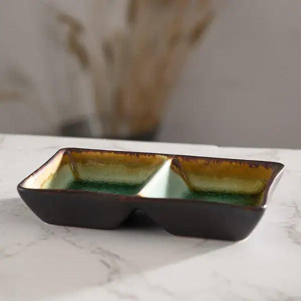 Urban Tokyo - Midori Kanyu 4oz 5.25"L Divided Rectangle Sauce DiSH