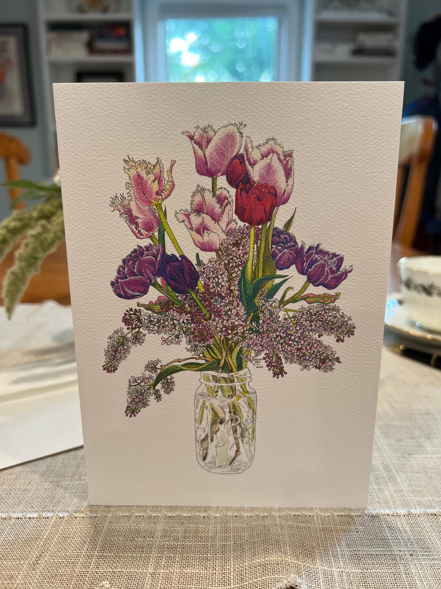 Vivid Cottage - Textured Tulips - card