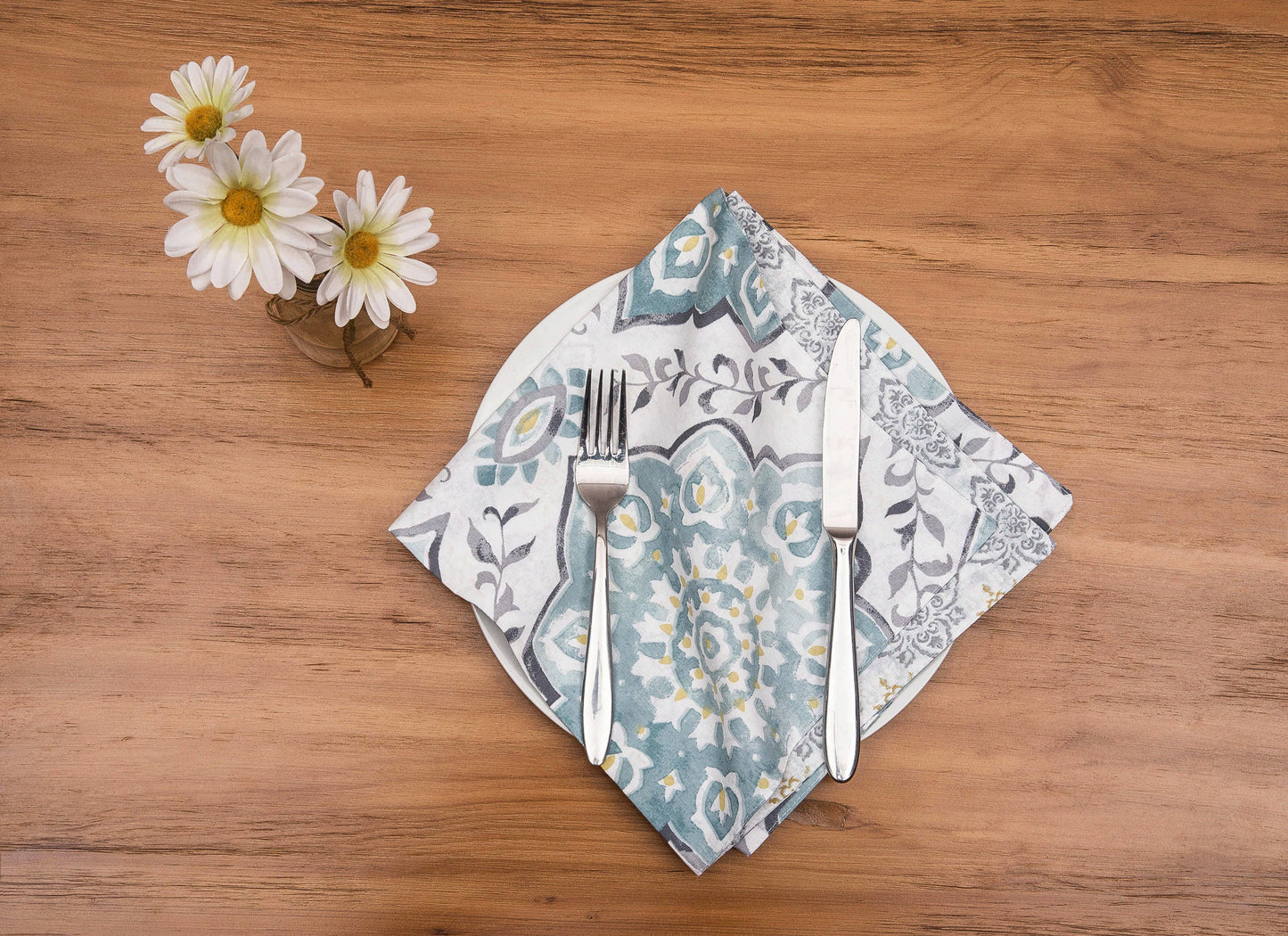 C&F Home - Coastal Harlen Blue Mosaic Napkin