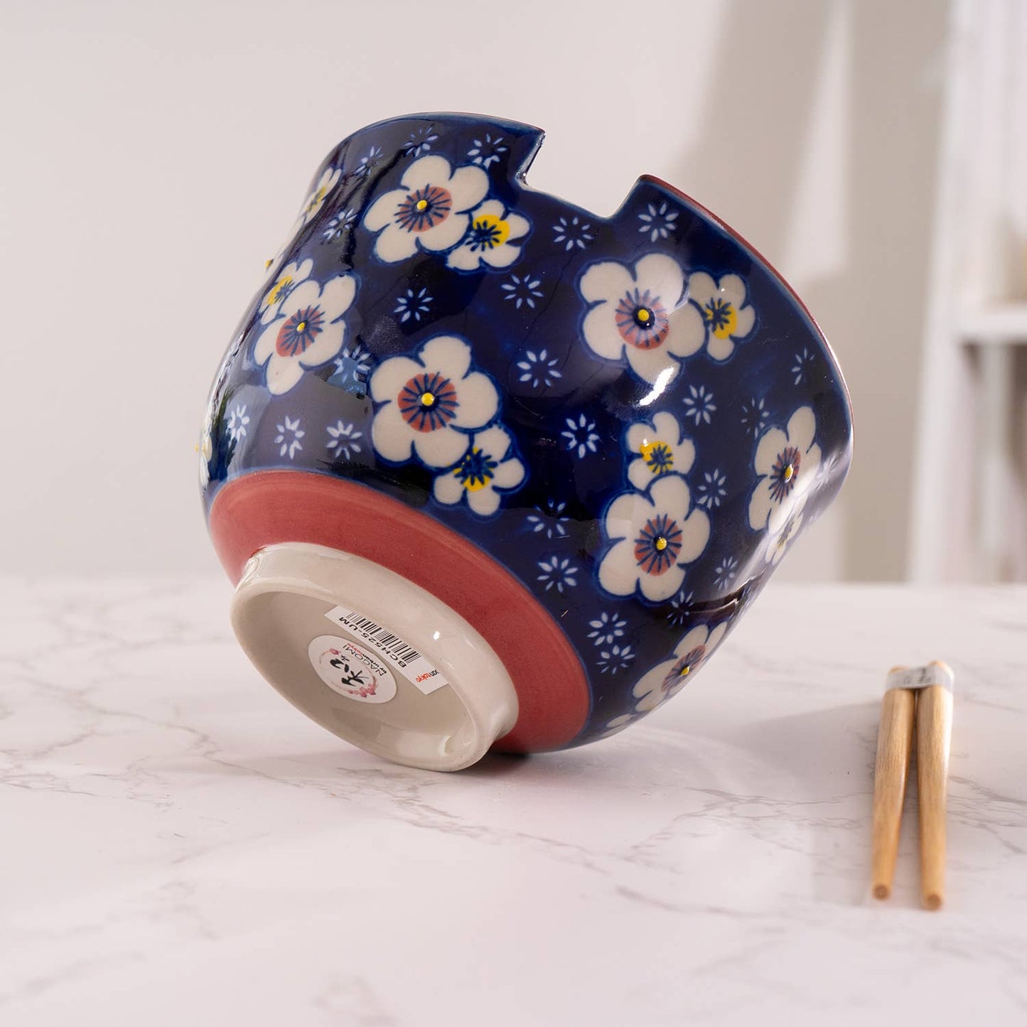 Urban Tokyo - Ume Plum Design 18oz 5.25"D Bowl With Chopsticks Set