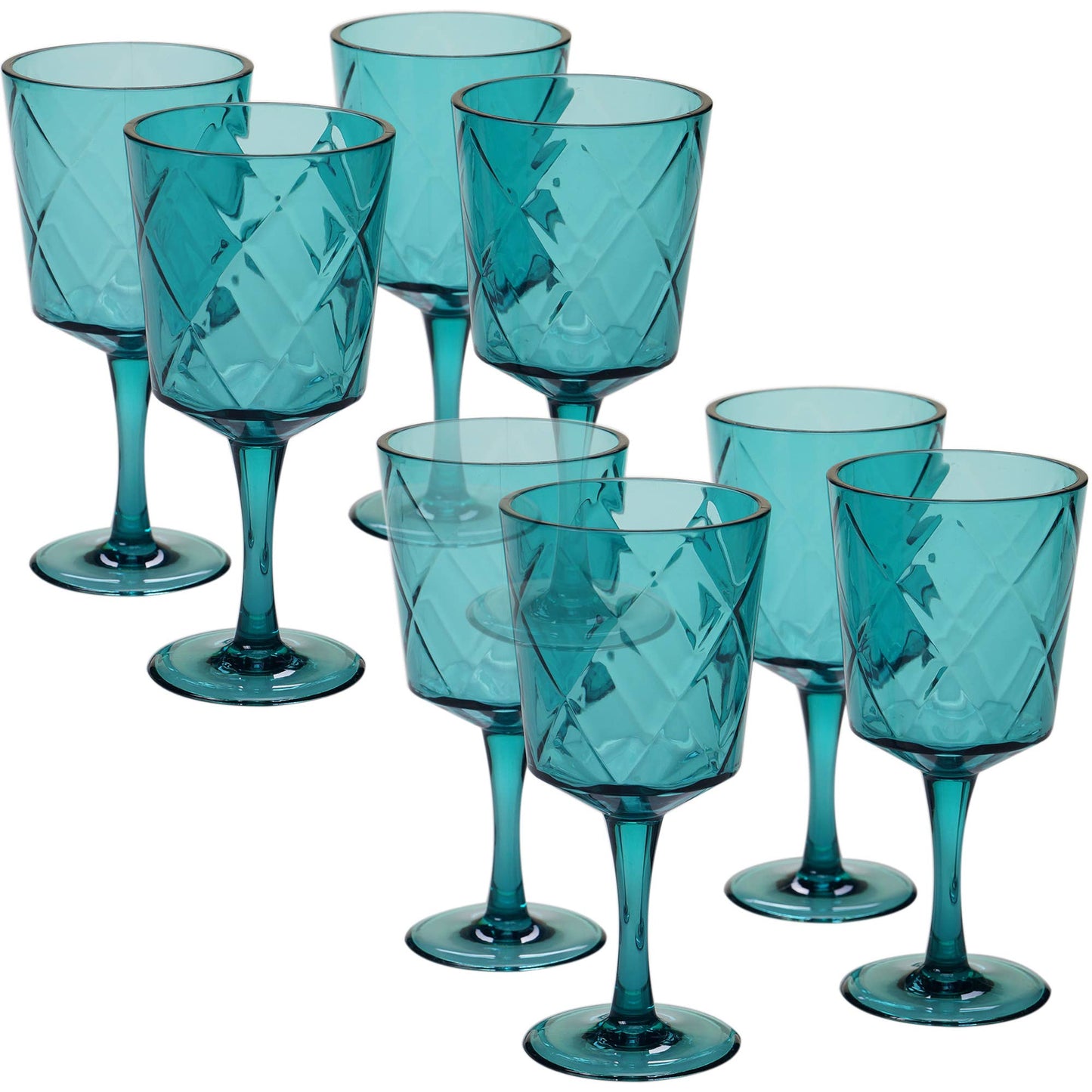 Certified International - Diamond HW Acrylic Drinkware - Teal Acrylic Goblet