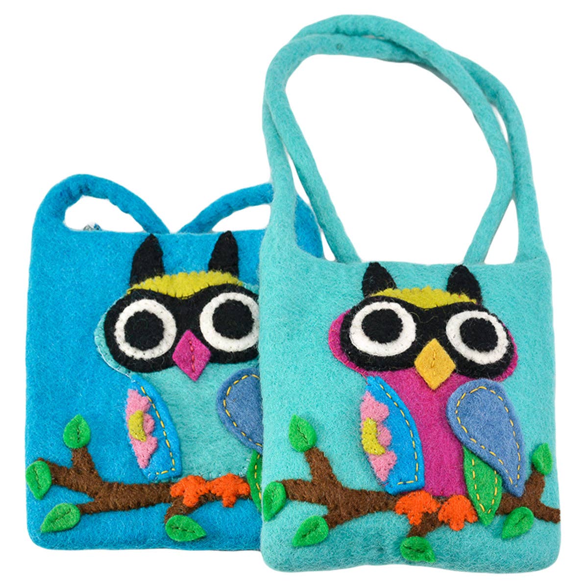 BNB Crafts Inc. - Big Eyed Owl on the branch Cross-Body Bag: Red