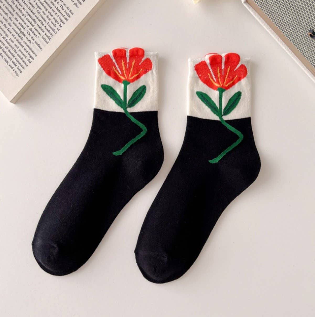 JC Sunny Fashion - JCS010 3D Floral Spring/Summer Socks: Assorted 5 pairs/pack--1 pattern per pair; min. 4 packs 20 pairs