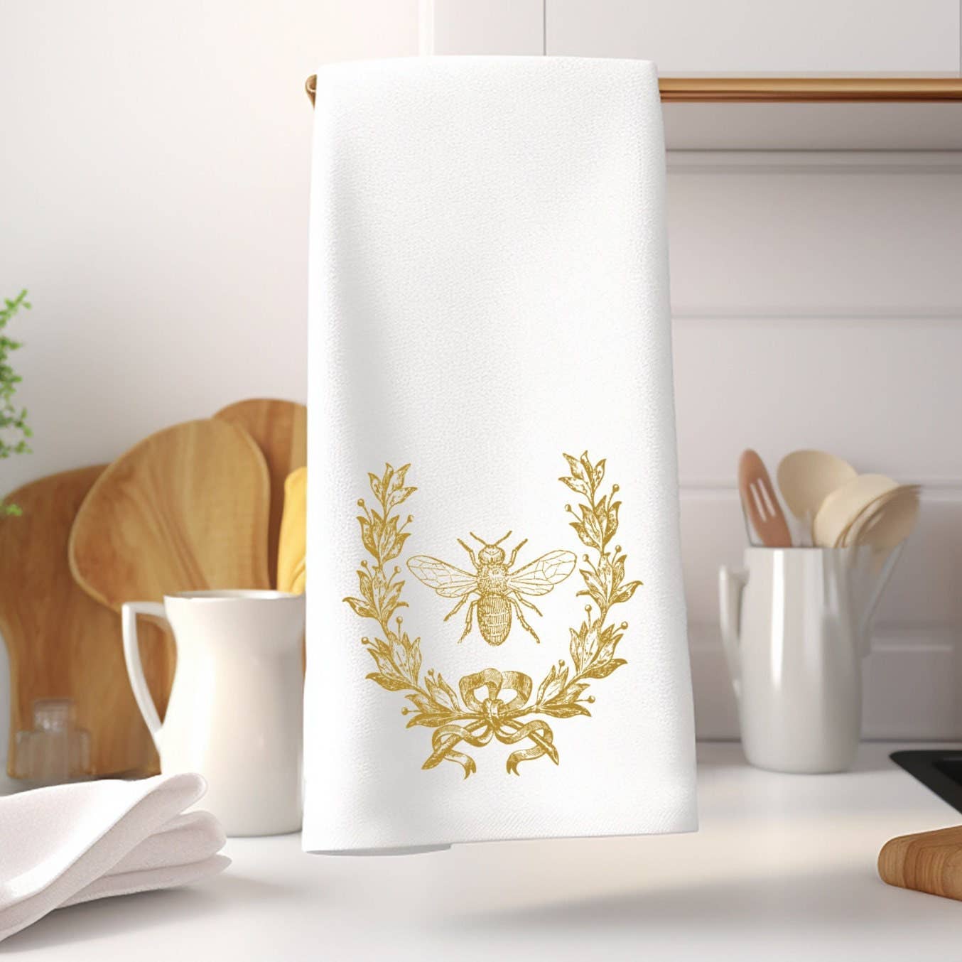 Fernville Creations - Gold Bee French Inspired Luxury Velour Hand Towel