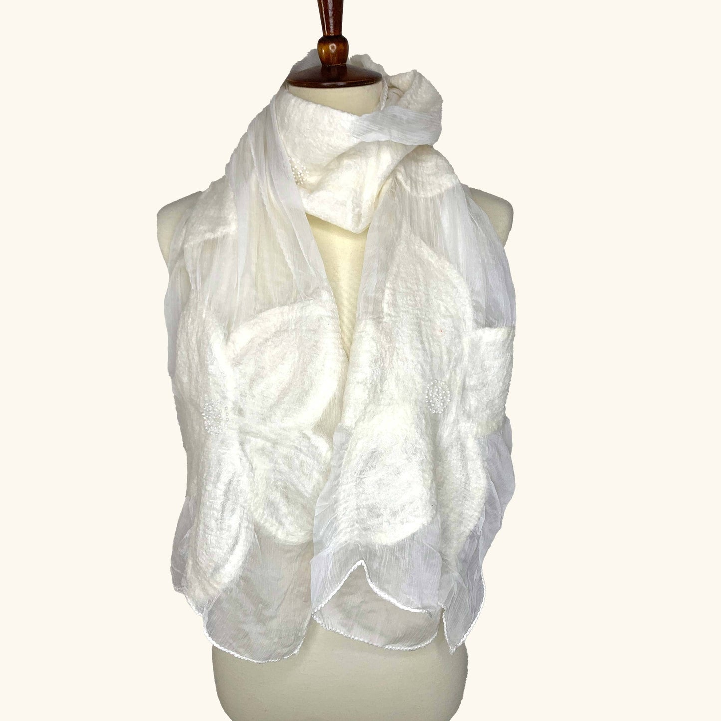 Spring Flower - White Scarf