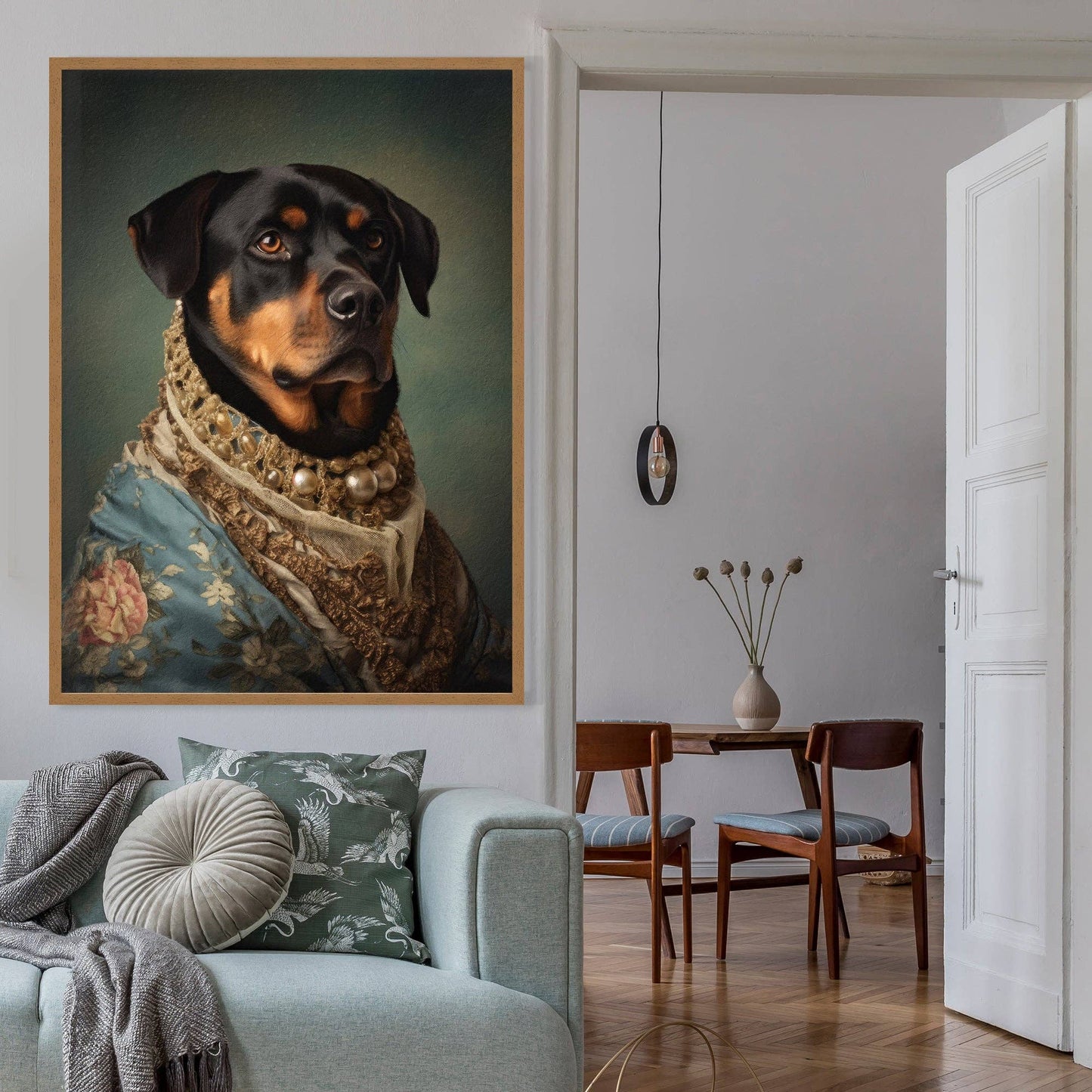 Ink & Drop - Rottweiler Dog Portrait Print: 11 ¾ x 15 ¾ in | 30x40 cm / Matte