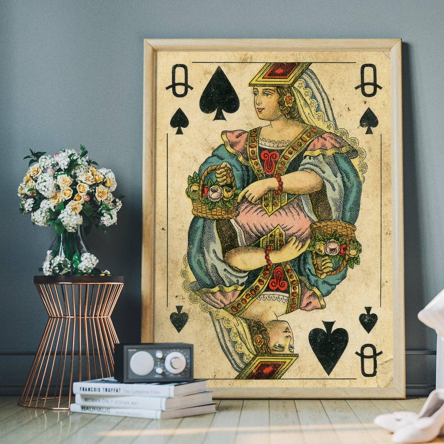 Ink & Drop - Vintage Playing Card Print - Queen of Spades: 11 ¾ x 15 ¾ in | 30x40 cm / Matte
