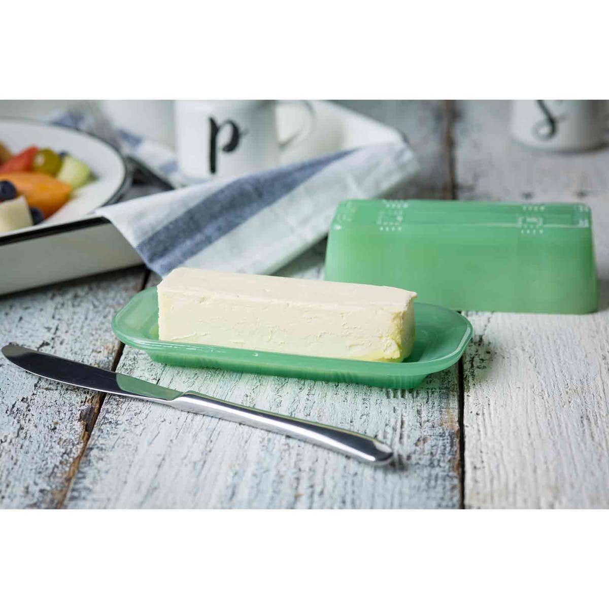 TableCraft Products Company - Jadeite Glass Collection Butter Dish (Holds 1 Stick)