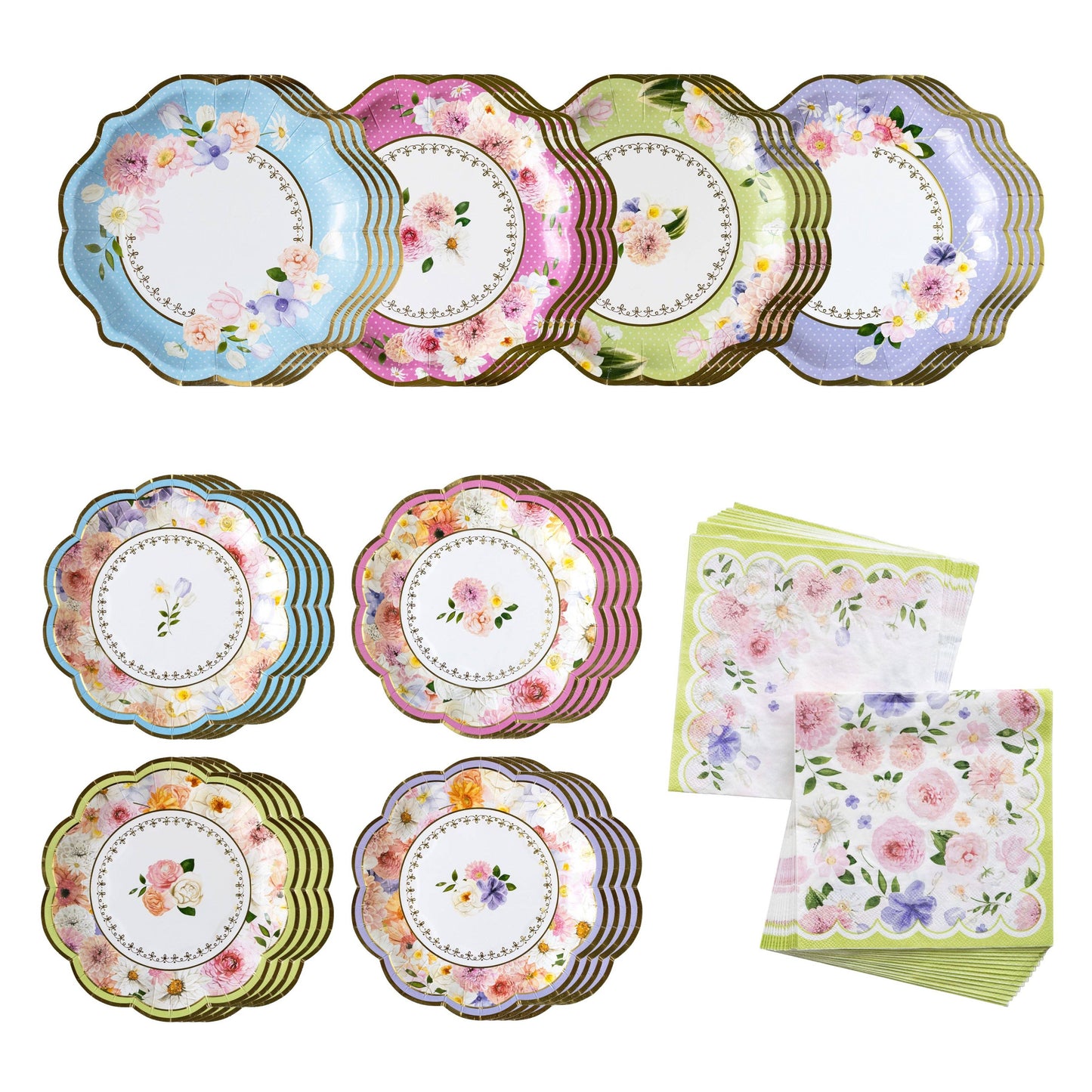 Kate Aspen - Tea Time Party 78 Piece Party Tableware Set (16 Guests)