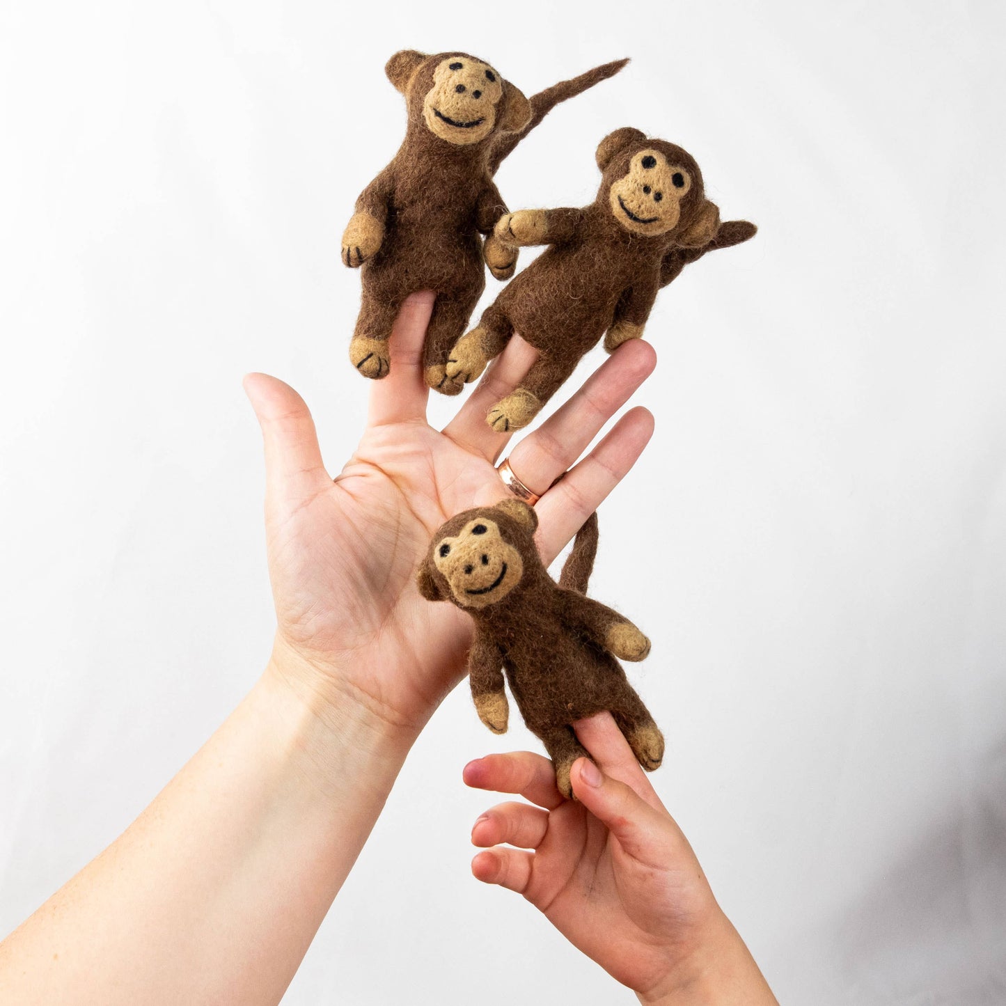 The Winding Road - Felt Finger Puppets - Monkey Set of 6