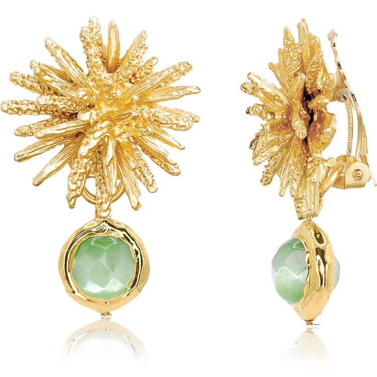 KARINE SULTAN - Coriandoli Clip-on Starburst Earrings – Elegant & Colorful: Aquamarine Blue
