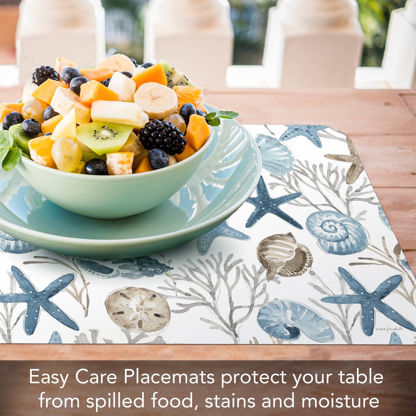 CounterArt/Highland Home/Thirstystone/CoasterStone - Blue Escape Reversible Rectangular Plastic Placemat