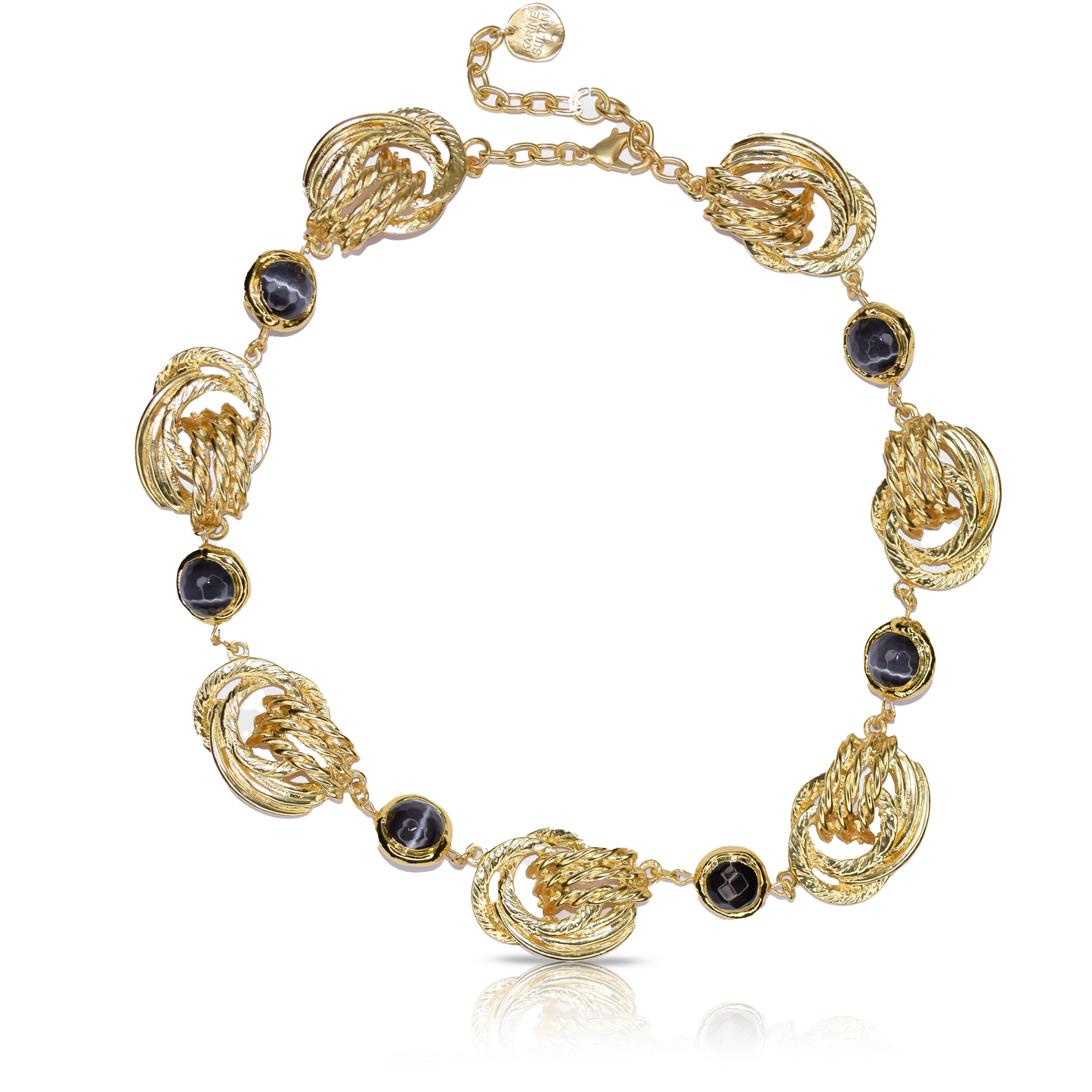 KARINE SULTAN - Knot X Coriandoli Statement Necklace: Aquamarine Blue