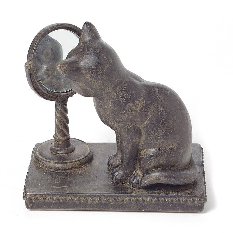 Abbott - Sm Cat Gazing In Mirror Fig-3.5" H